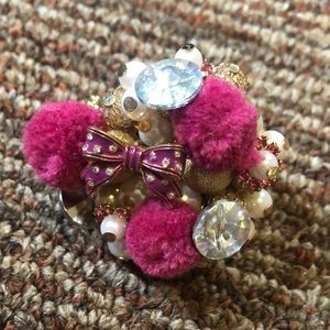 Betsey Johnson Pom Pom ring